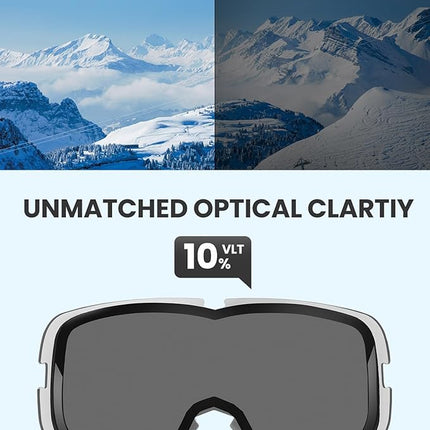 OutdoorMaster Owl Ski Goggles OTG, Snow Snowboard Goggles for Men Women Youth, Anti-Fog, 100% UV Protection-OM-72