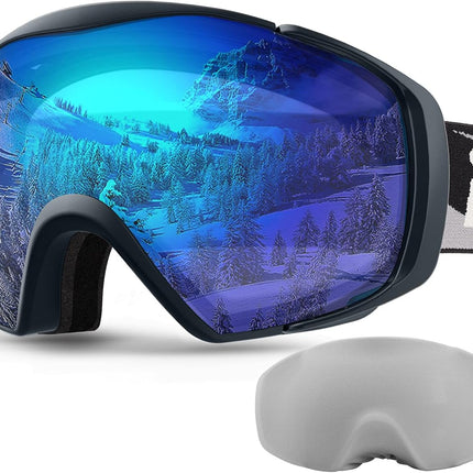 OutdoorMaster Ski Goggles with Cover Snowboard Snow Goggles OTG Anti-Fog -100% UV Protection-OM-18