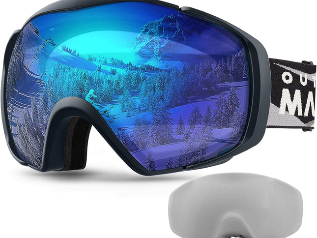 OutdoorMaster Ski Goggles with Cover Snowboard Snow Goggles OTG Anti-Fog -100% UV Protection-OM-18