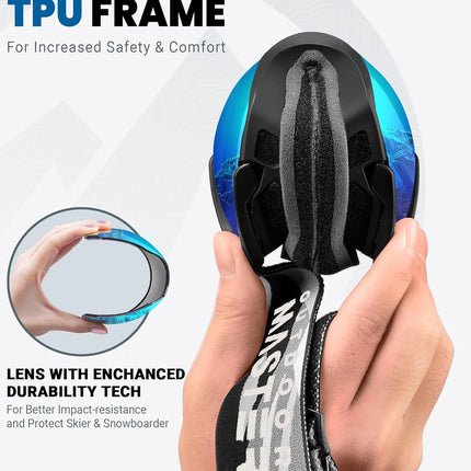 OutdoorMaster Ski Goggles with Cover Snowboard Snow Goggles OTG Anti-Fog -100% UV Protection-OM-18