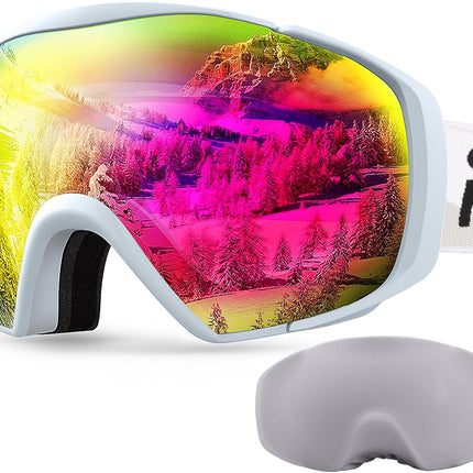 OutdoorMaster Ski Goggles with Cover Snowboard Snow Goggles OTG Anti-Fog -100% UV Protection-OM-18