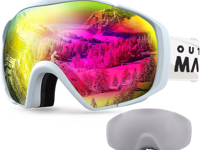 OutdoorMaster Ski Goggles with Cover Snowboard Snow Goggles OTG Anti-Fog -100% UV Protection-OM-18