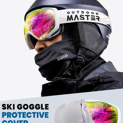 OutdoorMaster Ski Goggles with Cover Snowboard Snow Goggles OTG Anti-Fog -100% UV Protection-OM-18