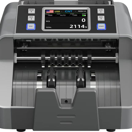 Mixed Denomination Money Counter with Counterfeit Detection, Touch Screen, and CIS/UV/MG/IR/MT, USD, AUD, EUR, CAD Cash Counter for Business, Merchant