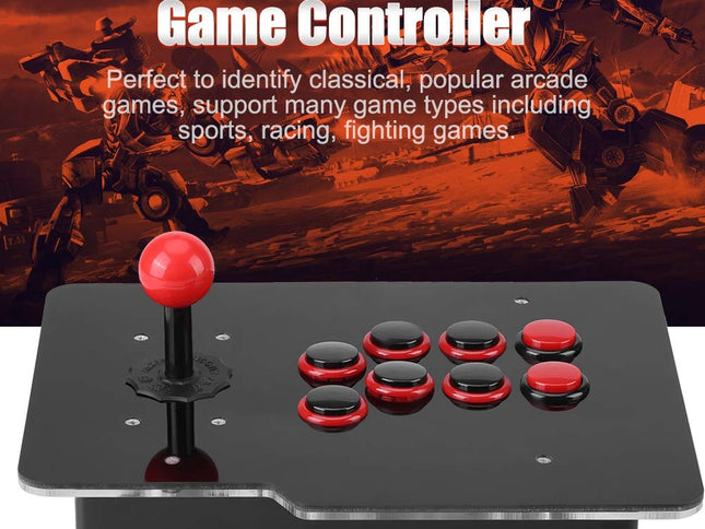 8-Way Arcade Game Joystick, USB Controller, Zero Delay Arcade Stick Buttons for Sports, Racing, Fighting Games