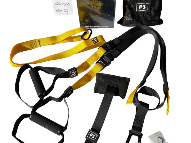 Pro Suspension Trainer Straps | Commercial-Grade Nylon | Adjustable | Full-Body Home Gym with Door Anchor & Carry Bag | Portable Fitness for Home, Gym & Travel