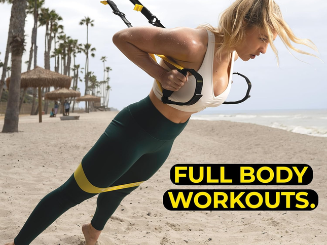 Pro Suspension Trainer Straps | Commercial-Grade Nylon | Adjustable | Full-Body Home Gym with Door Anchor & Carry Bag | Portable Fitness for Home, Gym & Travel