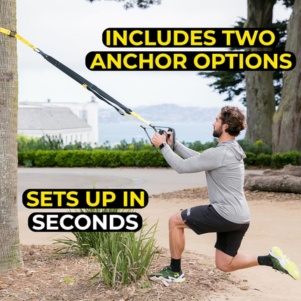 Pro Suspension Trainer Straps | Commercial-Grade Nylon | Adjustable | Full-Body Home Gym with Door Anchor & Carry Bag | Portable Fitness for Home, Gym & Travel