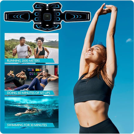 Abdominal Trainers - Abdominal Muscles - Rechargeable - Slimming Belt - Electrical ABS Stimulator - Professional Arm and Leg Belt - Training Equipment for Home, Office and Gym