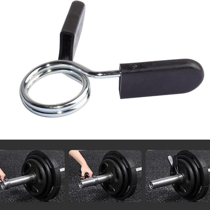 pieces - Barbell Clamp - 3 cm - Spring Barbell Clamp - Dumbbell Clip - Spring Clips for Weights - Barbell Bars - Clamp Ring - Spring Clips - Locking Clip Ring Bodybuilding - for Weightlifting, Training Barbell, Bars, Plates, Gym - Black