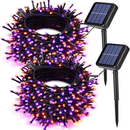 2 Pieces Solar Garden Lights Total 171 FT, 400 LED Lights - Halloween Lighting - Halloween String Lights - Halloween Decoration - Halloween Lanterns Decoration - Small Party Lights - Fairy Lights - Waterproof - For Garden - Patio And Path