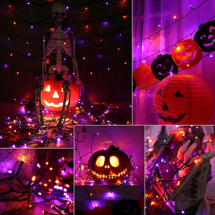 2 Pieces Solar Garden Lights Total 171 FT, 400 LED Lights - Halloween Lighting - Halloween String Lights - Halloween Decoration - Halloween Lanterns Decoration - Small Party Lights - Fairy Lights - Waterproof - For Garden - Patio And Path