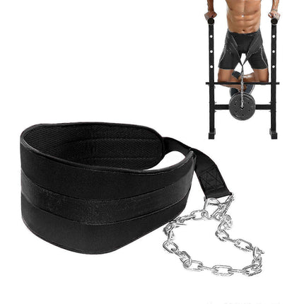 Seektop Weighted Pull Up Dip Belt with Chain 100kg Capacity Black Eva Material Home Gym Strength Training Waist Belt