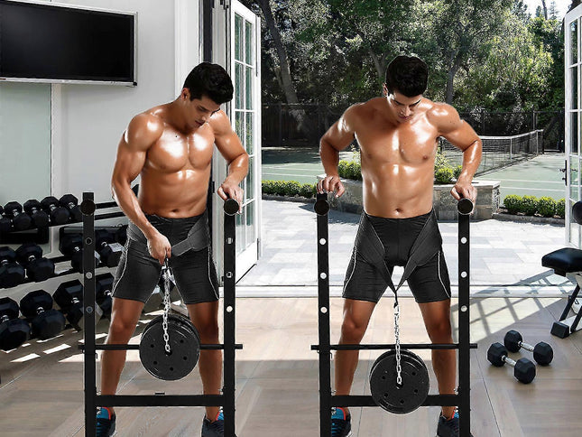 Seektop Weighted Pull Up Dip Belt with Chain 100kg Capacity Black Eva Material Home Gym Strength Training Waist Belt