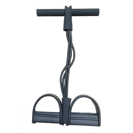 4 Tube Pedal Ankle Puller, Yoga Pedal Resistance Elastic Pull Rope Fitness Sit-Up Exercise Equipment At Home Gym Arm Abs Leg Stretching Equipment Black
