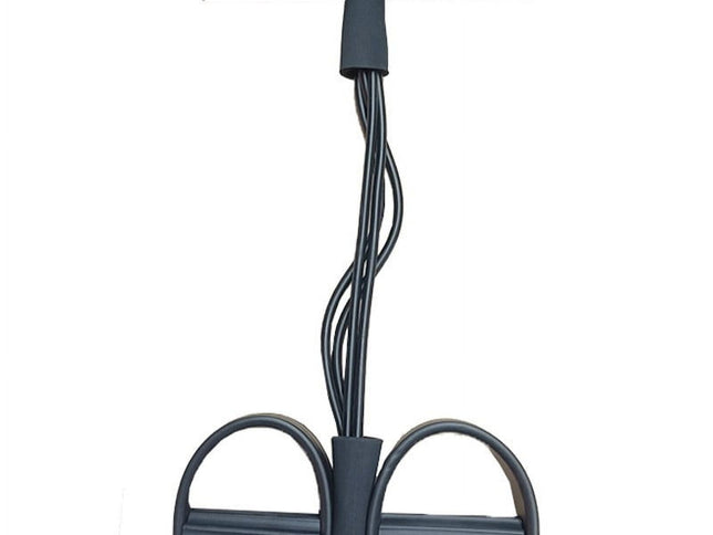 4 Tube Pedal Ankle Puller, Yoga Pedal Resistance Elastic Pull Rope Fitness Sit-Up Exercise Equipment At Home Gym Arm Abs Leg Stretching Equipment Black