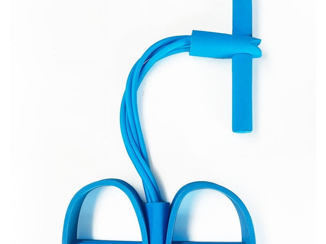 4 Tube Pedal Ankle Puller, Yoga Pedal Resistance Elastic Pull Rope Fitness Sit-Up Exercise Equipment At Home Gym Arm Abs Leg Stretching Equipment Blue