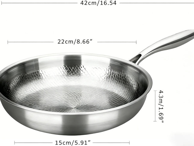 Titanium Pan,100% Non-toxic Titanium Pan,Non Stick Chemical-Free,Extreme Heat-Resistant & Lasts a Lifetime,Non-Stick Skillet for Home Use, Induction Cooktops And Gas Stoves for Omelettes Steaks 22cm