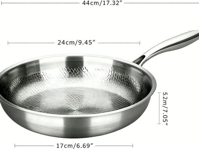 Titanium Pan,100% Non-toxic Titanium Pan,Non Stick Chemical-Free,Extreme Heat-Resistant & Lasts a Lifetime,Non-Stick Skillet for Home Use, Induction Cooktops And Gas Stoves for Omelettes Steaks 24cm