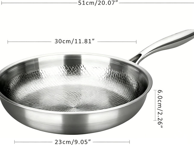 Titanium Pan,100% Non-toxic Titanium Pan,Non Stick Chemical-Free,Extreme Heat-Resistant & Lasts a Lifetime,Non-Stick Skillet for Home Use, Induction Cooktops And Gas Stoves for Omelettes Steaks 30cm