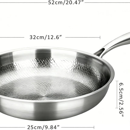 Titanium Pan,100% Non-toxic Titanium Pan,Non Stick Chemical-Free,Extreme Heat-Resistant & Lasts a Lifetime,Non-Stick Skillet for Home Use, Induction Cooktops And Gas Stoves for Omelettes Steaks 32cm
