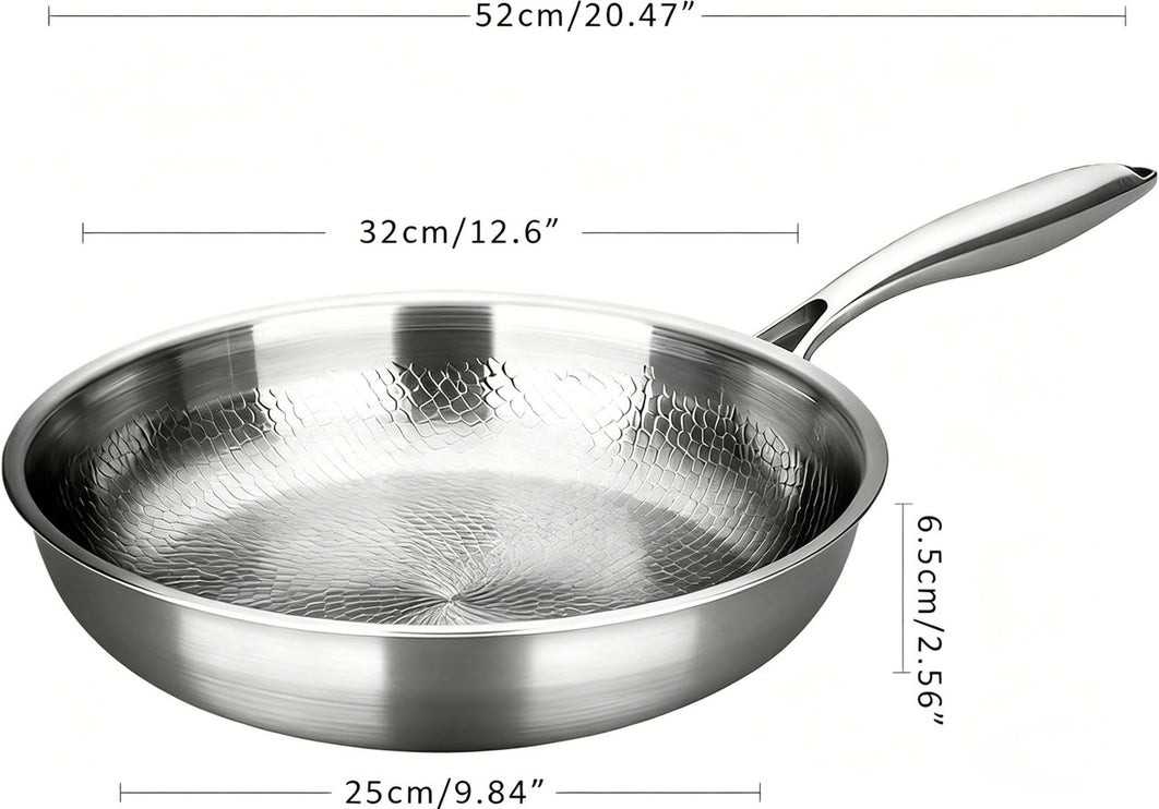 Titanium Pan,100% Non-toxic Titanium Pan,Non Stick Chemical-Free,Extreme Heat-Resistant & Lasts a Lifetime,Non-Stick Skillet for Home Use, Induction Cooktops And Gas Stoves for Omelettes Steaks 32cm