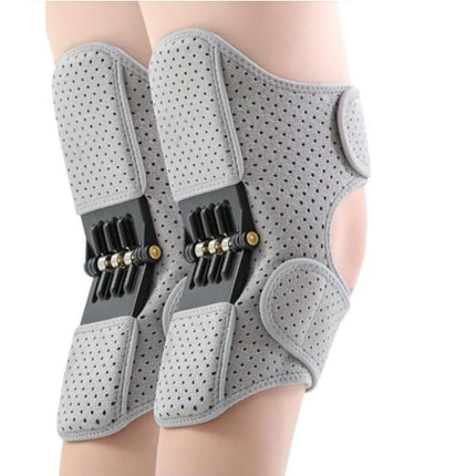 Adjustable Spring-Powered Knee Support Braces ‚Äì 1 Pair, Grey