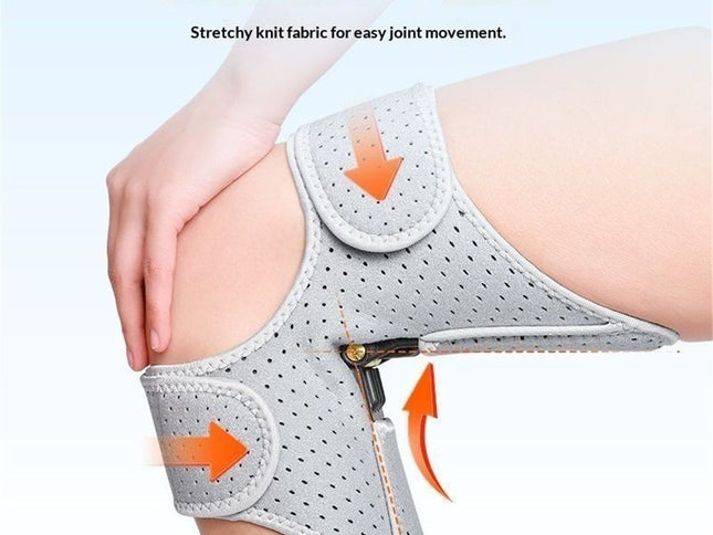 A pair Spring-Powered Knee Support Brace - Boost Joint Assistance for Stairs, Squats & Daily Mobility - Ergonomic Patella Support with Adjustable Straps for Elderly & Active Adults (Gray)