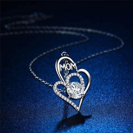 Crytal Necklace,  Heart  Blue Crytal Necklace for Mom Birthday Gifts from Daughter, Mothers Day Gifts