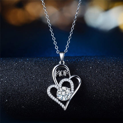 Crytal Necklace,  Heart  Blue Crytal Necklace for Mom Birthday Gifts from Daughter, Mothers Day Gifts
