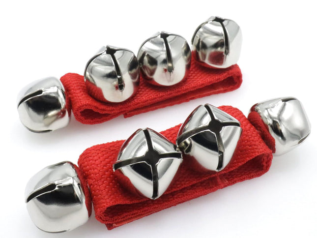 Wrist Bells Set of 2, Red Jingle Bells Instrument, Adjustable Ankle Percussion Musical for Kids, Party Favors, Christmas Decor