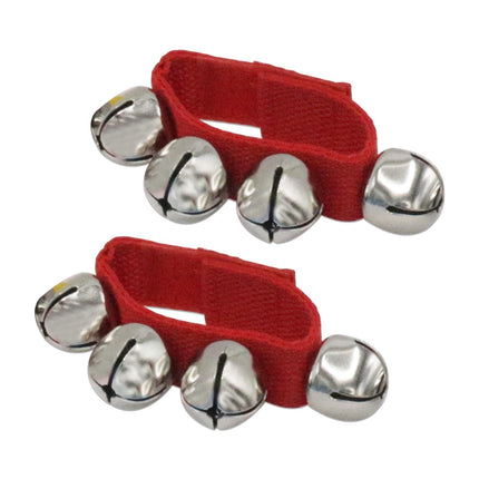 Wrist Bells Set of 2, Red Jingle Bells Instrument, Adjustable Ankle Percussion Musical for Kids, Party Favors, Christmas Decor