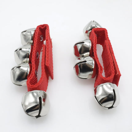Wrist Bells Set of 2, Red Jingle Bells Instrument, Adjustable Ankle Percussion Musical for Kids, Party Favors, Christmas Decor