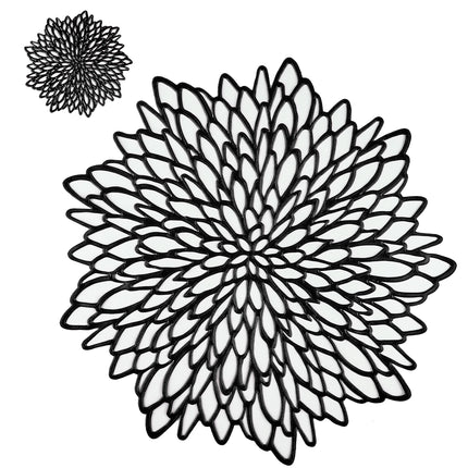 Vinyl Laser Cut Dining Table Mats Round Floral Charger Decoration for Christmas Halloween Thanksgiving Wedding
