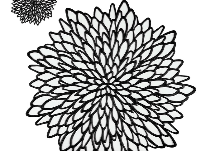 Vinyl Laser Cut Dining Table Mats Round Floral Charger Decoration for Christmas Halloween Thanksgiving Wedding
