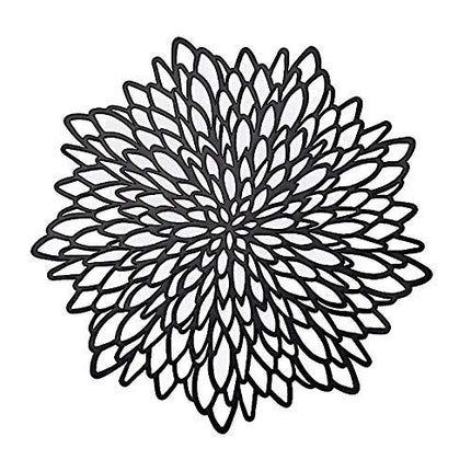 Vinyl Laser Cut Dining Table Mats Round Floral Charger Decoration for Christmas Halloween Thanksgiving Wedding