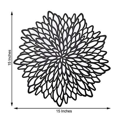 Vinyl Laser Cut Dining Table Mats Round Floral Charger Decoration for Christmas Halloween Thanksgiving Wedding