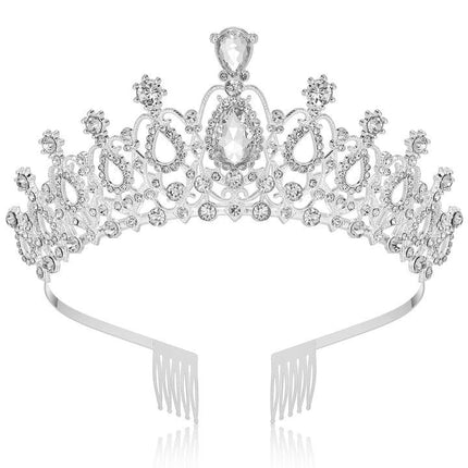 Crowns for Women, Silver Princess Crown, Crystal Crown for Bridal, Wedding, Pageant, Birthday, Party