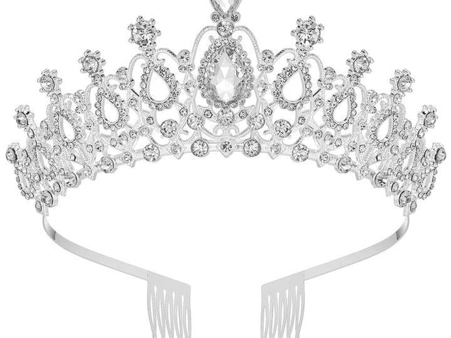 Crowns for Women, Silver Princess Crown, Crystal Crown for Bridal, Wedding, Pageant, Birthday, Party