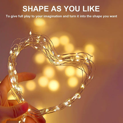 LED Fairy Light USB Powered String Light Waterproof Copper Wire 16 feet 50 LED Firefly Star Moon Light DIY Wedding Party