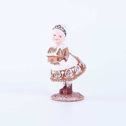 Gingerbread Christmas Decorations Mr. Christmas, Santa Claus and Mrs. Christmas Statues Retro Christmas Decorations