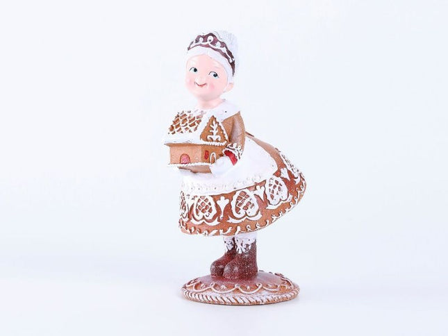 Gingerbread Christmas Decorations Mr. Christmas, Santa Claus and Mrs. Christmas Statues Retro Christmas Decorations