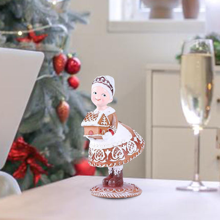 Gingerbread Christmas Decorations Mr. Christmas, Santa Claus and Mrs. Christmas Statues Retro Christmas Decorations