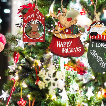 3pcs Christmas Tree Hanging Ornaments,Wooden Reindeer Hanging Figurine Ornament,Art Handcrafts Pendant Decoration