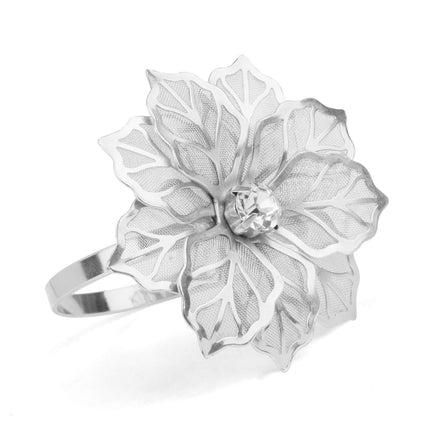 2pcs，Featuring a hollow flower napkin ring holder, suitable for wedding parties and exquisite service buckle decoration