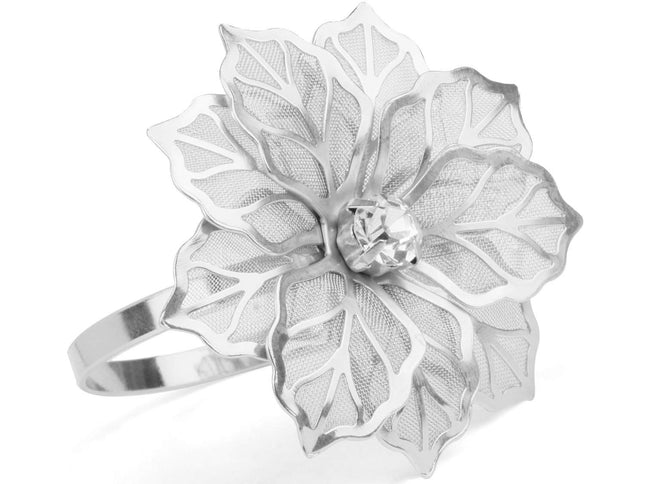 2pcs, Featuring a hollow flower napkin ring holder