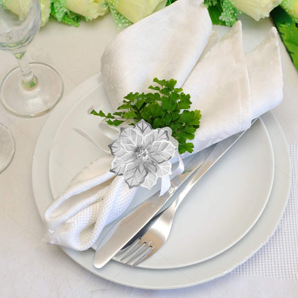 2pcs，Featuring a hollow flower napkin ring holder, suitable for wedding parties and exquisite service buckle decoration
