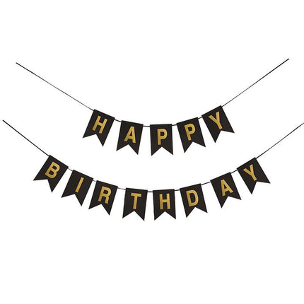 2 pcs Birthday Banner Sign Happy Birthday Bunting Banner Garland for Kids Girl Woman Birthday Tea Party Decorations Bunting