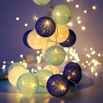 20 Cotton Ball String Fairy Lights Kids Bedroom,Home,Decor,Boys Girls Plug in Light ，Cotton Ball LEDs String Lights Fairy Lights
