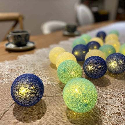 20 Cotton Ball String Fairy Lights Kids Bedroom,Home,Decor,Boys Girls Plug in Light ，Cotton Ball LEDs String Lights Fairy Lights